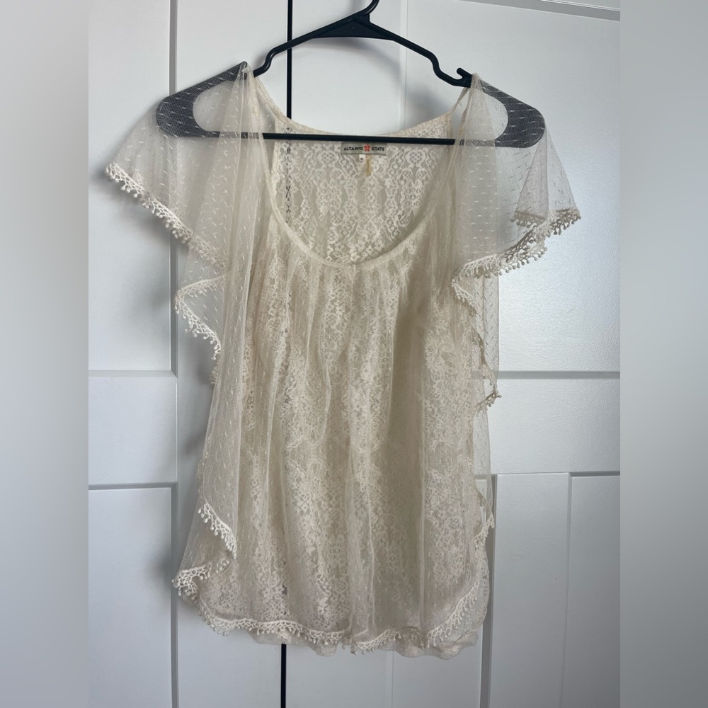 Altar’d State Lace Overlay Top | S